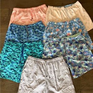 Peter Millar Men's Swim Trunk Lot in Peach, Coral, Blue, Teal, Lavender, Tan
